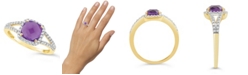Macy's Amethyst (1-1/3 ct. t.w.) and Created White Sapphire (1/4 ct. t.w.) Ring in 10k Yellow Gold